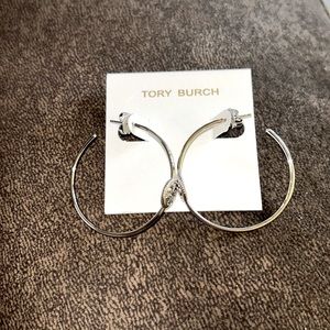 Tory Burch Rope Logo Hoop Earings